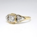 Art Deco 1930's .16ct t.w. Old Transitional Cut Diamond Engagement Ring Two Tone 14k