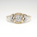 Art Deco 1930's .16ct t.w. Old Transitional Cut Diamond Engagement Ring Two Tone 14k