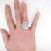 Vintage Estate 1980's 6.62ct t.w. Solid Opal & Diamond Halo Ring 14k White Gold