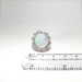 Vintage Estate 1980's 6.62ct t.w. Solid Opal & Diamond Halo Ring 14k White Gold