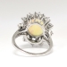 Vintage Estate 1980's 6.62ct t.w. Solid Opal & Diamond Halo Ring 14k White Gold