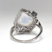 Retro Vintage 1950's 8.66ct t.w. Natural Moonstone & Diamond Cocktail Anniversary Ring Platinum
