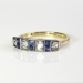 Art Nouveau 1900's .77ct t.w. Blue Sapphire & Old Table Mine Cut Diamond Multi Stone Band Ring 18k Platinum