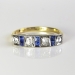 Art Nouveau 1900's .77ct t.w. Blue Sapphire & Old Table Mine Cut Diamond Multi Stone Band Ring 18k Platinum