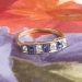 Art Nouveau 1900's .77ct t.w. Blue Sapphire & Old Table Mine Cut Diamond Multi Stone Band Ring 18k Platinum