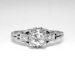 Art Deco 1930's .48ct Unique Old Transitional European Cut Diamond 18k Engagement Ring