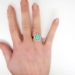 Vintage Edwardian 1920's 4.03ct t.w. Turquoise & Old European Cut Diamond Cocktail Ring 18k