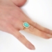 Vintage Edwardian 1920's 4.03ct t.w. Turquoise & Old European Cut Diamond Cocktail Ring 18k