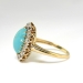 Vintage Edwardian 1920's 4.03ct t.w. Turquoise & Old European Cut Diamond Cocktail Ring 18k
