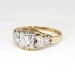 Vintage Retro 1940's .11ct t.w. Old Transitional Cut Diamond Engagement Ring Two Tone 14k Palladium