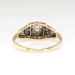 Vintage Retro 1940's .11ct t.w. Old Transitional Cut Diamond Engagement Ring Two Tone 14k Palladium