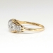 Vintage Retro 1940's .11ct t.w. Old Transitional Cut Diamond Engagement Ring Two Tone 14k Palladium