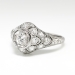 Vintage Antique Edwardian 1920's 1.08ct t.w. Old European Cut Hand Engraved Platinum Engagement Ring