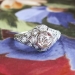 Vintage Antique Edwardian 1920's 1.08ct t.w. Old European Cut Hand Engraved Platinum Engagement Ring