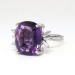 Vintage 1970's H.Stern 8.49ct t.w. Amethyst & Baguette Diamond Cocktail Anniversary Birthstone Ring 18k