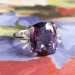 Vintage 1970's H.Stern 8.49ct t.w. Amethyst & Baguette Diamond Cocktail Anniversary Birthstone Ring 18k