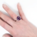 Vintage 1970's H.Stern 8.49ct t.w. Amethyst & Baguette Diamond Cocktail Anniversary Birthstone Ring 18k