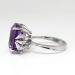 Vintage 1970's H.Stern 8.49ct t.w. Amethyst & Baguette Diamond Cocktail Anniversary Birthstone Ring 18k
