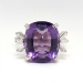 Vintage 1970's H.Stern 8.49ct t.w. Amethyst & Baguette Diamond Cocktail Anniversary Birthstone Ring 18k