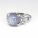 Vintage Retro 1950's 5.31ct t.w. Natural Gray Lavender Star Sapphire Diamond 14k White Gold Ring