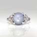Vintage Retro 1950's 5.31ct t.w. Natural Gray Lavender Star Sapphire Diamond 14k White Gold Ring