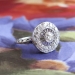 Vintage Art Deco 1930's .55ct t.w. Old European Cut Diamond Halo Filigree Platinum Engagement Anniversary Ring