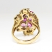 Estate Vintage 1990's 4.15ct t.w. Pink Purple Sapphire Diamond Floral Bouquet Cocktail Ring 18k
