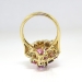 Estate Vintage 1990's 4.15ct t.w. Pink Purple Sapphire Diamond Floral Bouquet Cocktail Ring 18k