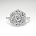Vintage Art Deco 1930's .29ct t.w. Old European Cut Diamond Filigree Engraved Engagement Ring Platinum