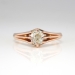 Antique Art Nouveau 1900's .40ct Old Mine Cut Cushion Diamond Engagement Anniversary Ring 18k Rose Gold