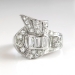 Vintage Retro 1950's 1ct t.w. Mixed Cut Diamond Spray Cocktail Anniversary Ring 14k White Gold