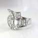 Vintage Retro 1950's 1ct t.w. Mixed Cut Diamond Spray Cocktail Anniversary Ring 14k White Gold