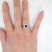 Vintage Estate 1.93ct t.w. Cushion Cut Blue Sapphire & Diamond Halo Princess Di Engagement Ring Platinum