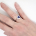 Vintage Estate 1.93ct t.w. Cushion Cut Blue Sapphire & Diamond Halo Princess Di Engagement Ring Platinum
