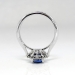 Vintage Estate 1.93ct t.w. Cushion Cut Blue Sapphire & Diamond Halo Princess Di Engagement Ring Platinum