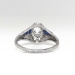 Vintage Art Deco .58ct t.w. Old European Cut Diamond & Sapphire Engagement Ring Platinum