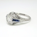 Vintage Art Deco .58ct t.w. Old European Cut Diamond & Sapphire Engagement Ring Platinum