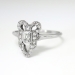 Edwardian 1920's Vintage .49ct t.w. Emerald Cut Diamond Engagement Anniversary Bow Ring Platinum