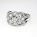 Vintage Art Deco 1930's .67ct t.w. Old European Cut Floral Filigree Engagement Cocktail Anniversary Ring 14k Platinum