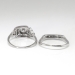 Vintage Retro 1940's .83ct t.w. Diamond Engagement Ring Bridal Wedding Set Band 14k White Gold