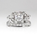 Vintage Retro 1940's .83ct t.w. Diamond Engagement Ring Bridal Wedding Set Band 14k White Gold