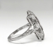 Vintage Art Deco 1930's .28ct t.w. Old European Cut Diamond Filigree Navette Anniversary Cocktail Ring Platinum