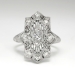 Vintage Art Deco 1930's .28ct t.w. Old European Cut Diamond Filigree Navette Anniversary Cocktail Ring Platinum