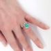 Vintage Edwardian 1920's 2.03ct t.w. Turquoise & Old European Cut Diamond Cocktail Ring 14k