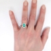 Vintage Edwardian 1920's 2.03ct t.w. Turquoise & Old European Cut Diamond Cocktail Ring 14k