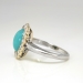 Vintage Edwardian 1920's 2.03ct t.w. Turquoise & Old European Cut Diamond Cocktail Ring 14k