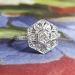 Vintage Art Deco 1930's .29ct t.w. Old European Cut Diamond Filigree Engraved Engagement Ring Platinum