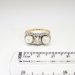 Antique Vintage Edwardian 1920's Old European Cut Diamond Pearl Three Stone Engagement Wedding Ring Platinum 14k Yellow Gold
