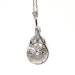 Art Deco 1930's Vintage .11ct t.w. Filigree Old European Cut Diamond Pendant Necklace 18k White Gold Platinum