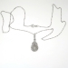 Art Deco 1930's Vintage .11ct t.w. Filigree Old European Cut Diamond Pendant Necklace 18k White Gold Platinum